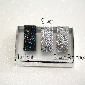 Magnetic Magnet Rhinestone Photo Picture Frame, Silver Black Bling ...
