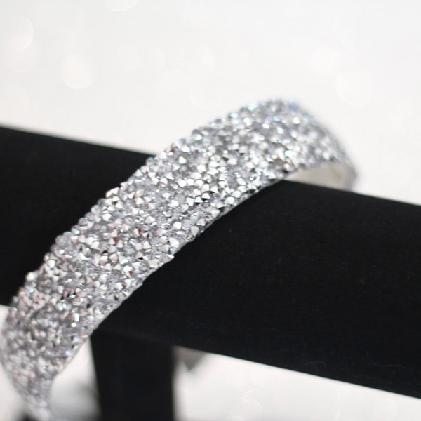 Silber & Regenbogen-einzigartige Strass Kristall bling Rock funkelnd dickes breites Stirnband-Baby Brautdusche-Frauen/Mädchen/Kleinkind Haar-Accessoire