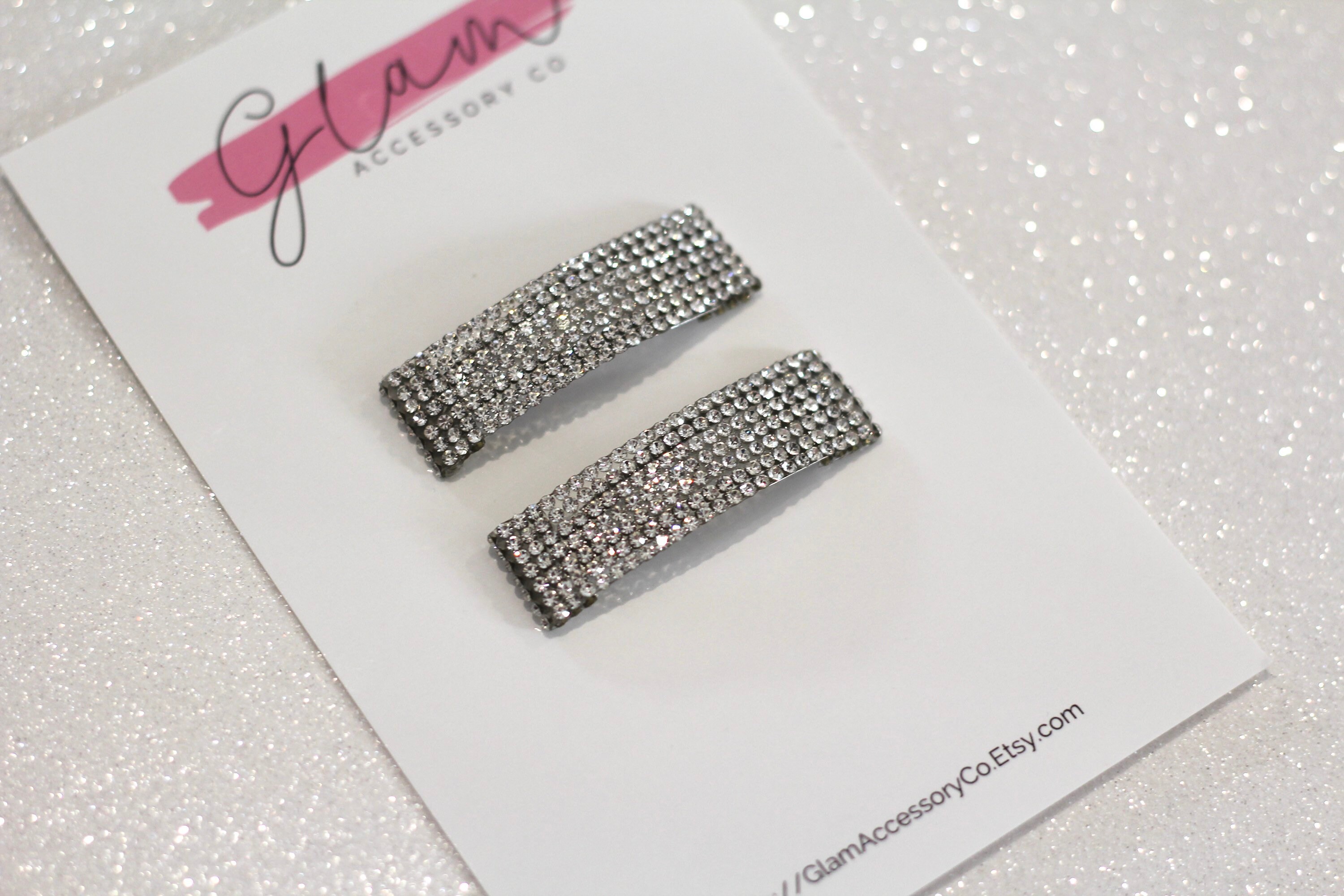 Pure Silver-rhinestone Crystal Rock Sparkly Bling Snap | Etsy