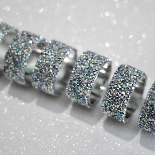Bling Silver Rhinestone Plastic Napkin Ring Holder Wedding Etsy