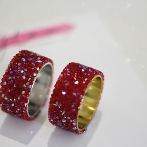 Rote Strass Serviettenringe Halter 2 4 6 8 funkelnde glitzernde einzigartige Serviettenringe für Mutter