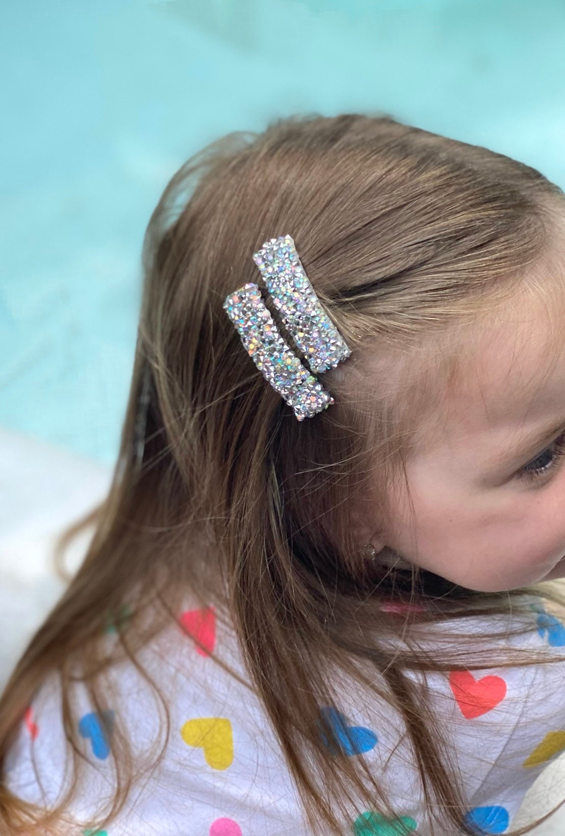 Lux Iridescent Crystal Headband and Hair Clips Iridescent Rhinestone Hair Clips - Etsy main image 4