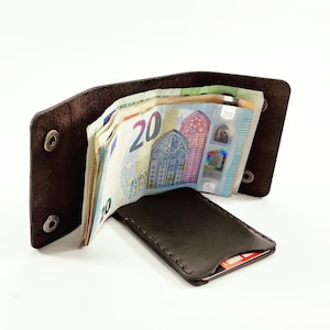 Billetera de bolsillo, Billetera de cuero, Mini billetera, Billetera delgada, Billetera pequeña personalizada, Mini billetera para tarjetas, Billetera de cuero minimalista
