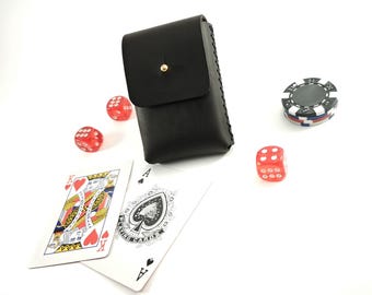 Playing Card Sleeve Holder, Personalized Case for Poker Card, Deck Leather Card Case, Leather Playing Card Case, Poker Card Storage Case