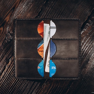 Portefeuille long en cuir, portefeuille long personnalisé pour homme, grand portefeuille en cuir à deux volets pour hommes, portefeuille long unisexe, portefeuille gravé
