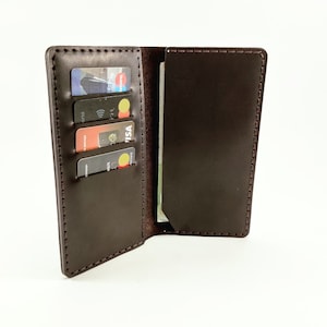 Billetera larga de cuero para hombre, billetera alta, regalo de aniversario para él, billetera larga de cuero personalizada, regalo del día del padre, regalo para él