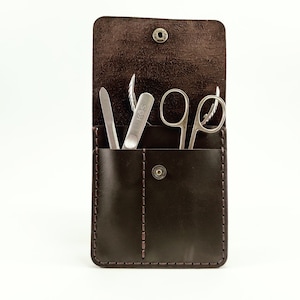 Leather Manicure Case, Organizer for tools, Leather Scissor Case, Leather organizer, Minimalist Tool Cover Personalized
