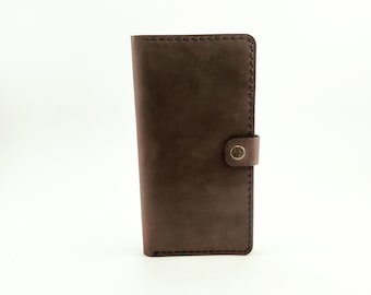 Portefeuille fin en cuir fait main, avec pochettes pour cartes, cadeau personnalisé, portefeuille en cuir, portefeuille pour cartes de crédit, portefeuille long en cuir pour homme et femme