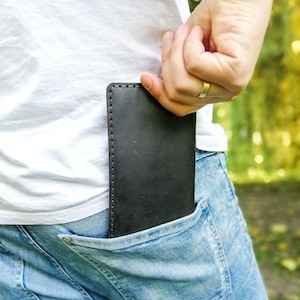 Portefeuille long à deux volets, pochette en cuir pour femme, portefeuille avec bracelet, pochette vintage, pochette longue portefeuille, portefeuille pochette, portefeuille en cuir pour homme