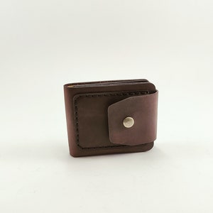 Billetera de cuero personalizada, tarjetero de cuero, billetera de cuero minimalista, billetera plegable, billetera plegable delgada de cuero desgastado