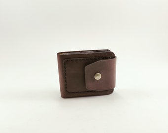 Personalized Leather Wallet, Leather Cardholder, Minimalist Leather Wallet, Bifold Wallet, Distressed Leather Slim Bifold Wallet