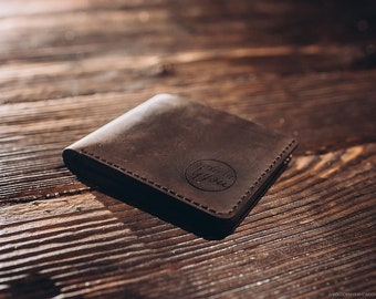 Billetera personalizada para hombre, billetera grabada para regalo de papá, billetera personalizada con monograma, billetera delgada plegable, billeteras para hombre, billetera para padrinos de boda