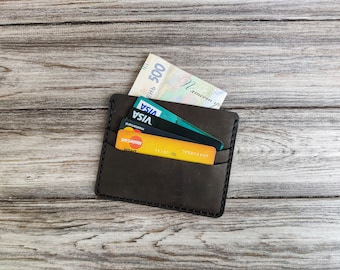 Custom Card Holder, Gift for Him, Slim Wallet, Fathers Day Gift, Minimalist Leather Card holder, Personalized Card Holder, Leather Wallet