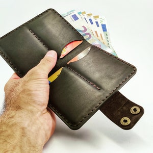 Cartera grabada, Cartera de cuero, Cartera personalizada, Regalo de novio para hombres, Regalo para papá, Regalo de aniversario para él, Cartera personalizada, Cartera para hombres