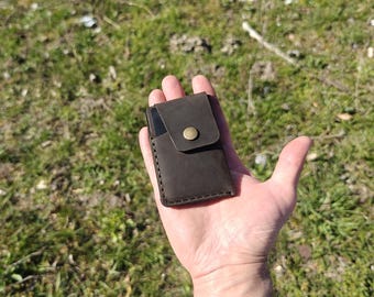 Minimalist Leather Wallet Card Holder, Card Wallet, Leather Wallet, Minimal Wallet, Personalized Card Holder, Gift for Him, Fathers Day Gift