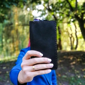Portefeuille long en cuir, portefeuille fait main pour femme, portefeuille pour femme, grand portefeuille pour femme, portefeuille en cuir pour femme, portefeuille gravé pour femme
