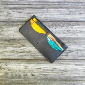 Portefeuille en cuir personnalisé, portefeuille à deux volets, portefeuille fait main pour homme, cadeau d'anniversaire pour homme, portefeuille monogramme