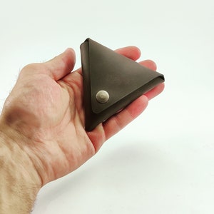 Portamonete triangolare in pelle, portamonete in pelle, portamonete in pelle, portafoglio portamonete, spedizione gratuita