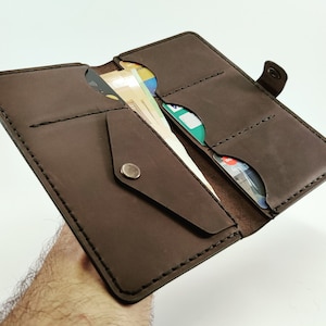 Portafoglio lungo da uomo in pelle personalizzato, regalo di compleanno per il marito, portafoglio in pelle, regalo per fidanzato, regalo per papà, regalo di anniversario per lui