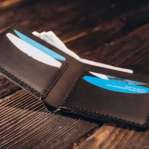 Slanke leren portemonnee, bruine minimale portemonnee, slanke kaarthouderб Leren kaartportemonnee, minimalistische portemonnee, bruine eenvoudige portemonnee, kleine leren portemonnee