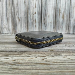Handmade Wallet,Small Zipper Leather Wallet, Mini Leather Zipper Wallet, Personalized Zipper Bifold Wallet, Leather Zipper Minimalist Wallet
