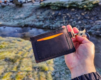 Keychain Wallet, Leather Keychain Wallet, Personalised Keyring Wallet, Wallet Keychain,Card Holder,Business Card Holder,Keychain Card Holder