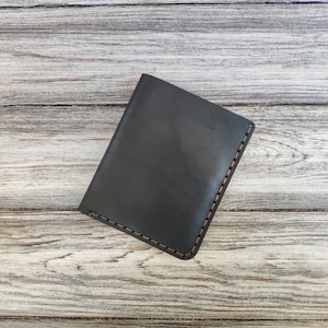 Portefeuille en cuir personnalisé, Portefeuille porte-carte en cuir, Portefeuille pliant en cuir minimaliste vertical, Portefeuille de poche avant