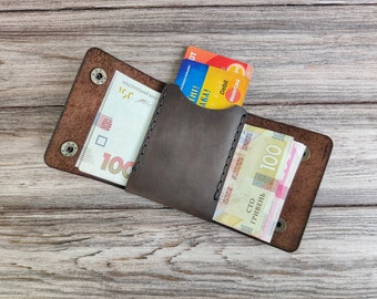 Classic Brown coin purse, perfect gift, Minimalist leather wallet for men, card holder for women, slim wallet, men's wallet, women's wallet
