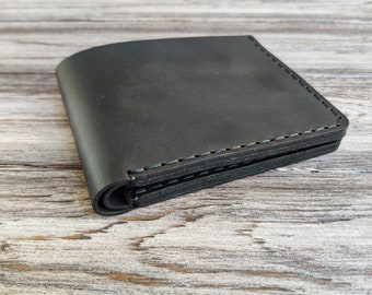 Genuine Leather Wallet, Engraved Dad Gift Men's Wallet, Bifold Slim Wallet, Men's Wallets, Groomsman Wallet, Men's Custom Wallet