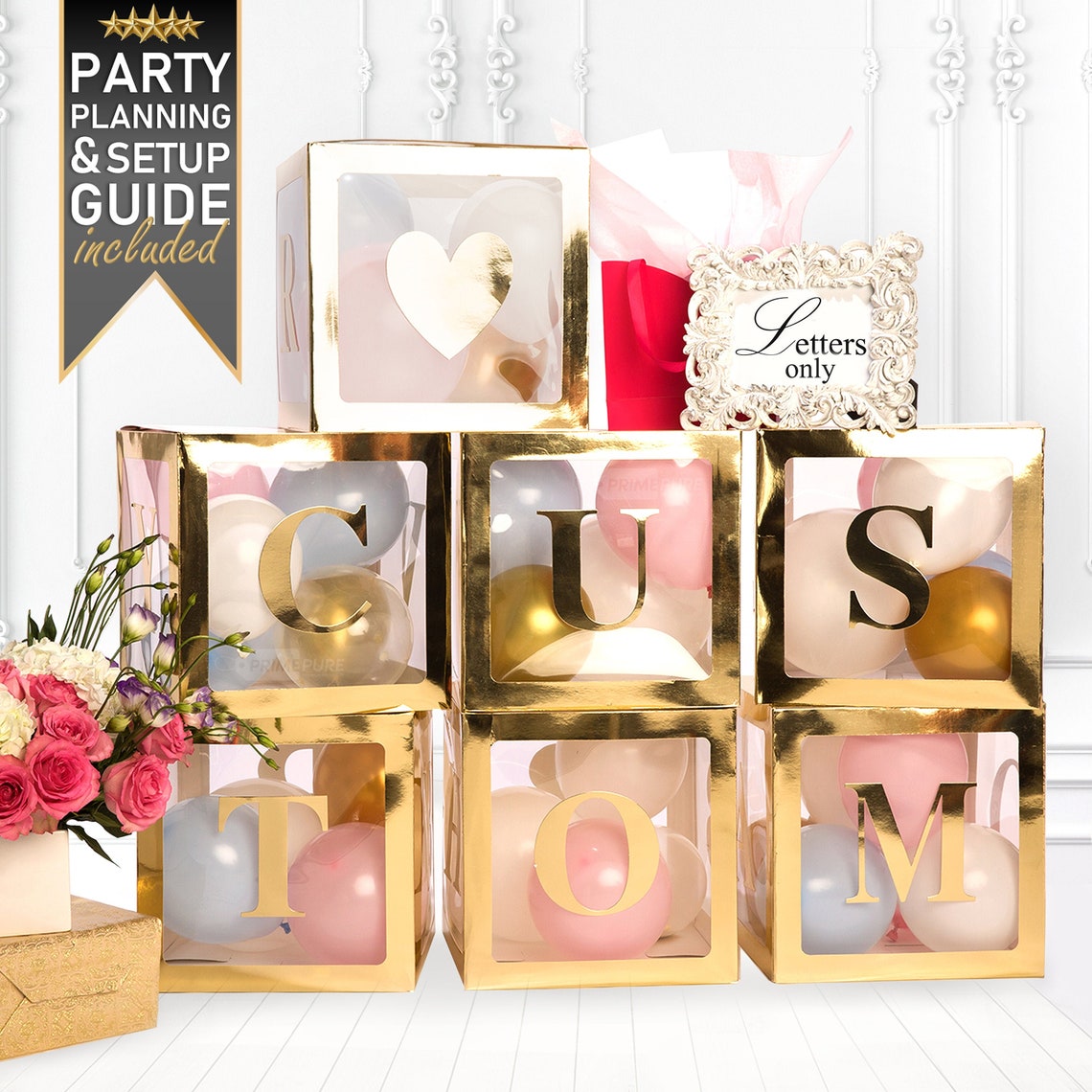 Personalized Custom Gold Letters or Letter Boxes for Gender Etsy