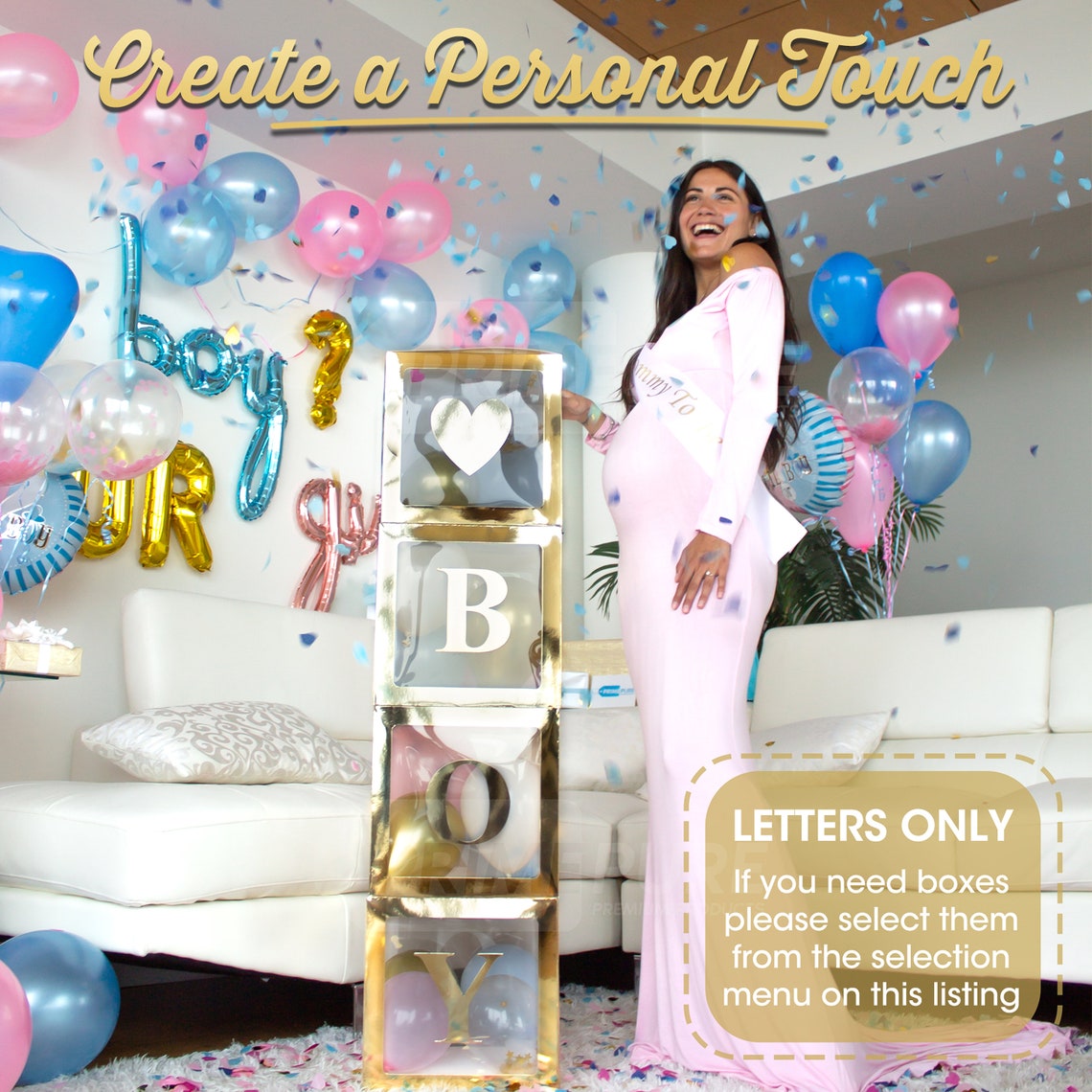 Personalized Custom Gold Letters or Letter Boxes for Gender Etsy