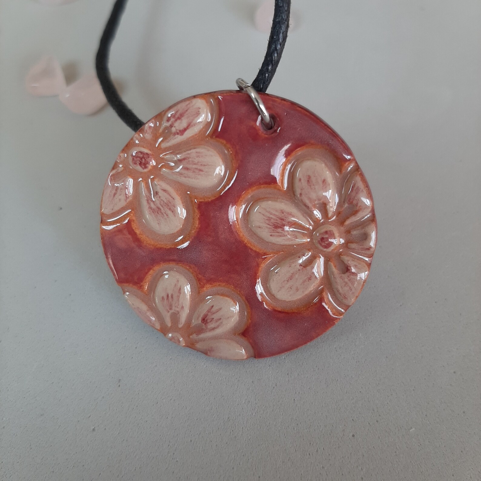 Handmade ceramic pendant glazed jewelry Etsy