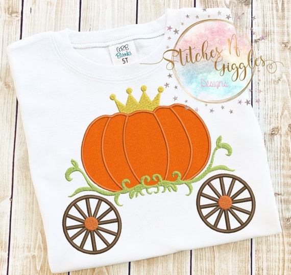 Pumpkin carriage Halloween Machine embroidery design