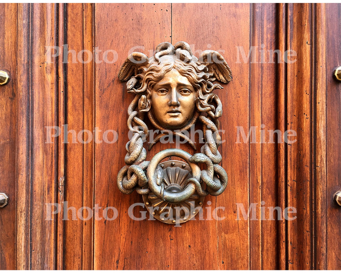 Medusa Door Knocker Sculpture Photos Digital Download Stock Etsy
