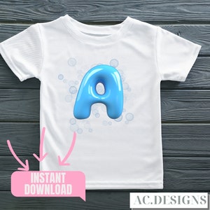 Blue BubbleGum  Alphabet download file, blue, font, bundle, wedding, monogram, letters, mugs - Printable, Cricut & Silhouette