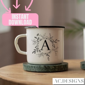 Alfabeto descargar archivo svg, rosa svg, fuente, paquete, boda, monograma, letras de flores, tazas - Tinta infusible, Imprimible, Cricut & Silhouette