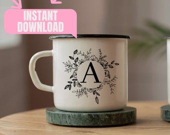 Floral Alphabet SVG, Rose Letter Font, Monogram Bundle (Digital Download)