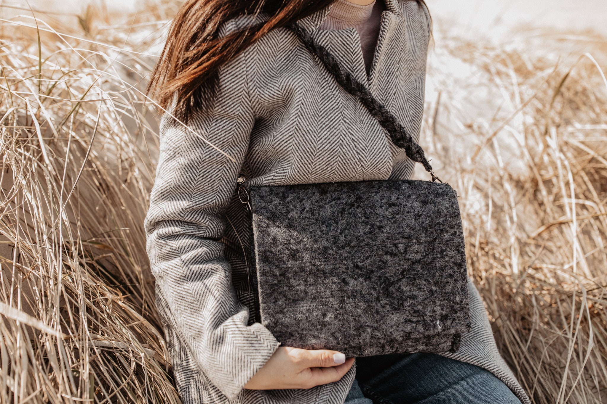 Recycled Shoulder Bag Upcycled Shoulder Bag Minimalist Etsy