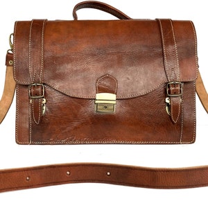 Genuine full grain leather satchel