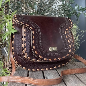 Sac à main Besace Gibecière Épaule véritable Cuir pleine fleur