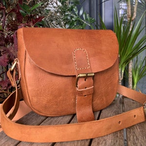 Genuine full grain leather shoulder bag