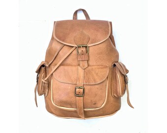 camel color backpack