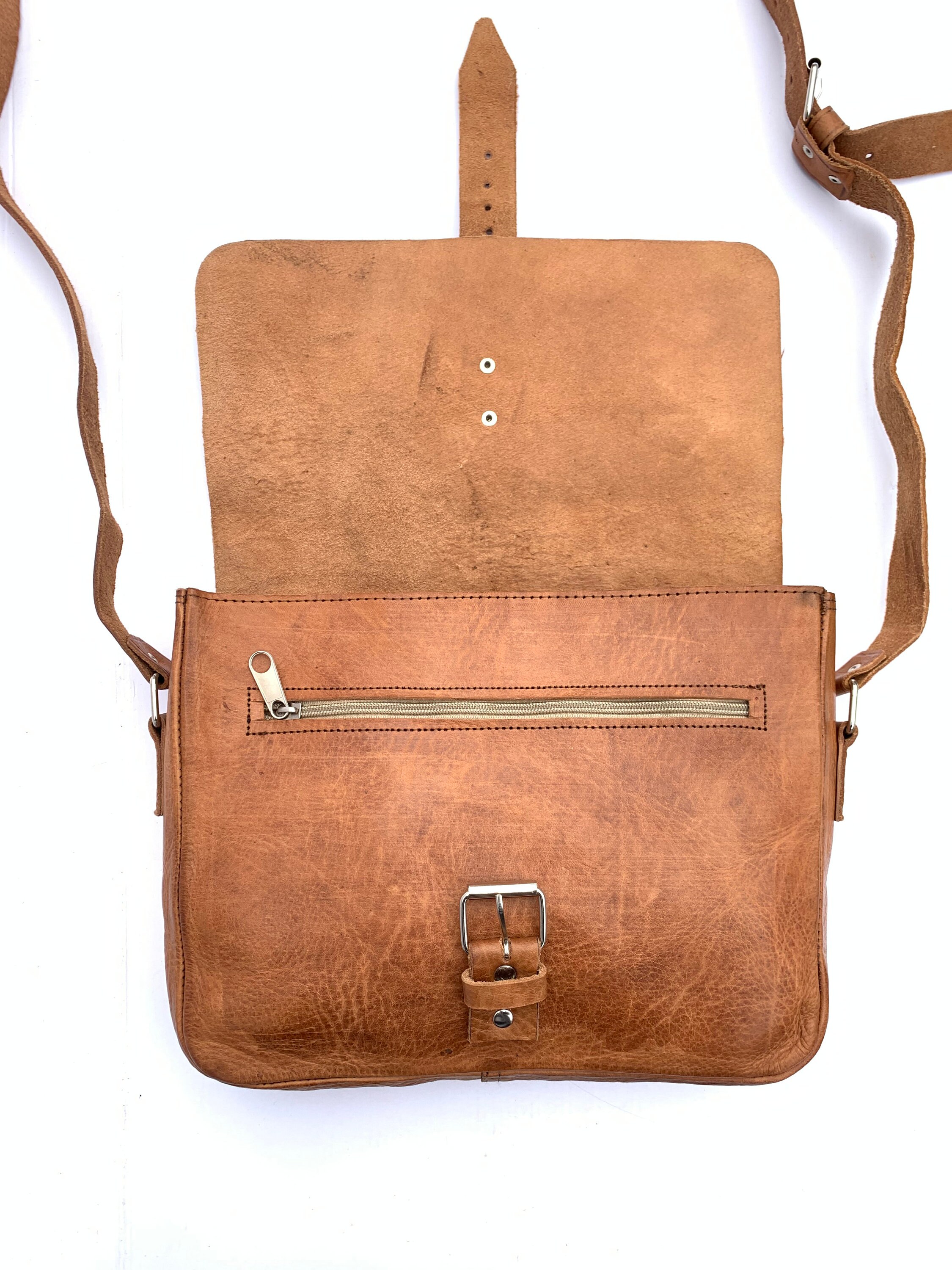 Sac De Voyage En Cuir Véritable Pleine Fleur Marron - Taille Moyenne - Neuf Sans étiquette