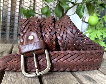 ❤️ 100% genuine leather braided belt 100% Genuine Leather Braided Belt, Unisex, Customizable  main image 4