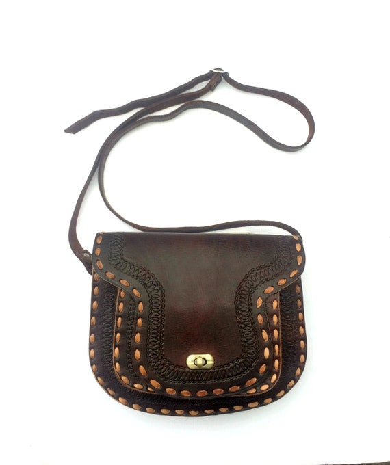 Sac a main Besace Gibeciere Epaule veritable Cuir pleine fleur Etsy France