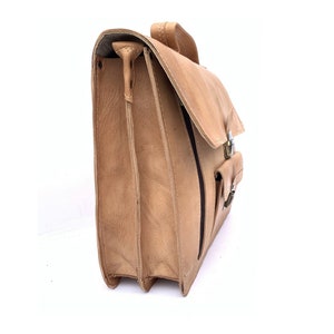 Full grain genuine leather satchel image 7