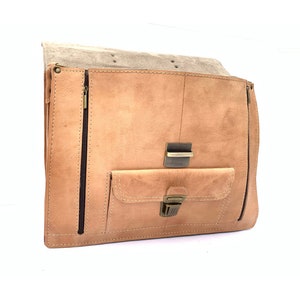 Full grain genuine leather satchel image 5