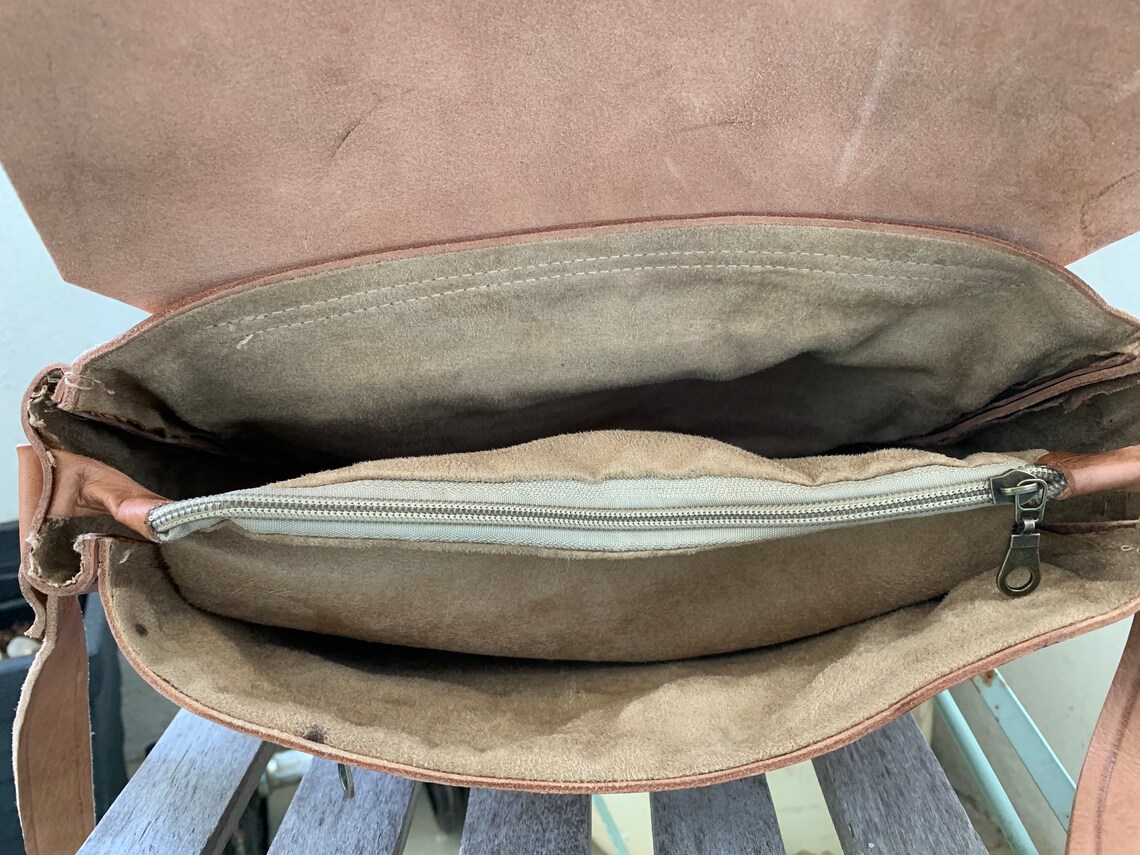 Sac Bandoulière Cuir Pleine Fleur Pour MacBook Pro 14,2 - Poche Zippée, Bretelle Réglable - Cadeau élégant - 2
