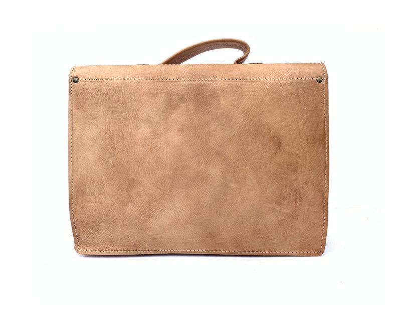 Full grain genuine leather satchel image 6