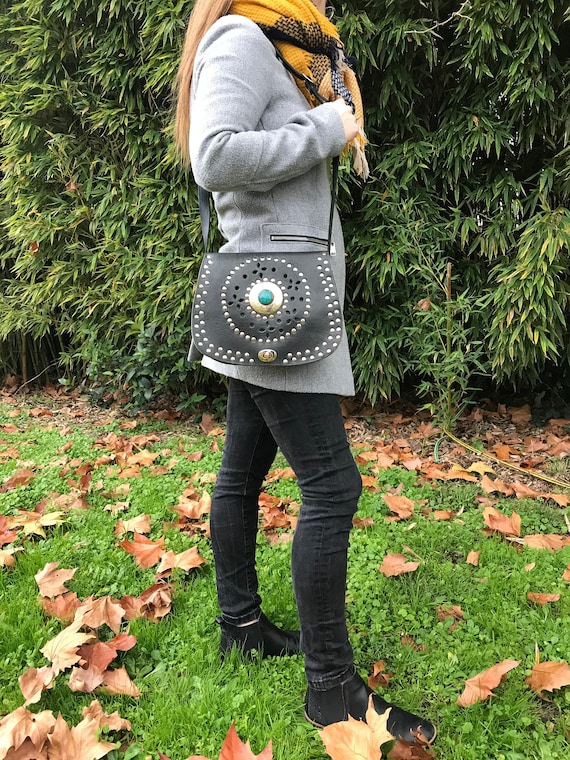 Sac a main top en cuir veritable